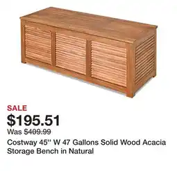Wayfair Costway 45'' W 47 Gallons Solid Wood Acacia Storage Bench in Natural offer
