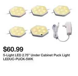 Wayfair 5-Light LED 2.75 Under Cabinet Puck Light LEDUC-PUCK-5WK offer