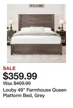 Wayfair Louby 49 Farmhouse Queen Platform Bed, Grey offer
