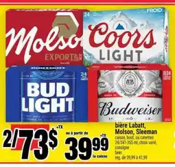 Super C BIÈRE LABATT, MOLSON, SLEEMAN offer