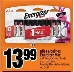 Super C piles alcalines Energizer Max offer