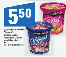 Maxi Chapman's Yogourt Glacé ou Sorbet offer