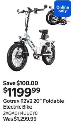 Walmart Gotrax R2V2 20" Foldable Electric Bike offer