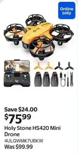Walmart Holy Stone HS420 Mini Drone offer