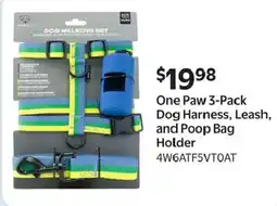 Walmart One Paw 3-Pack Dog Harness, Leash, and Poop Bag Holder offer