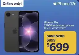 Walmart iPhone 17e 256GB unlocked phone offer