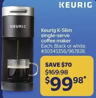 Walmart Keurig K-Slim single-serve coffee maker offer
