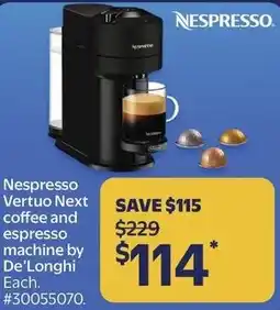 Walmart Nespresso Vertuo Next coffee and espresso machine offer