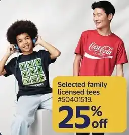 Walmart Selected family licensed tees offer