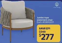 Walmart HOMETRENDS Jumbo rope statement chair offer
