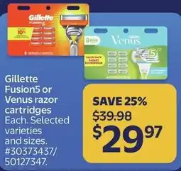 Walmart Gillette Fusion5 or Venus razor cartridges offer