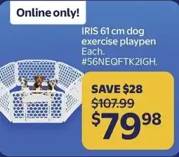 Walmart IRIS 61 cm dog exercise playpen offer
