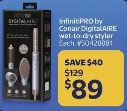 Walmart InfinitiPRO by Conair DigitalAIRE wet-to-dry styler offer