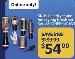 Walmart SKIMI hair dryer and hot styling brush set offer
