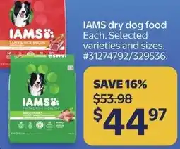 Walmart IAMS dry dog food offer