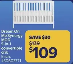 Walmart Dream On Me Synergy MOD convertible crib offer