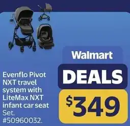 Walmart Evenflo Pivot NXT travel system with Lite Max NXT infant car seat offer
