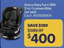 Walmart Graco Easy Turn 360 2-in-1 convertible car seat offer