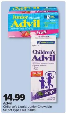 PharmaChoice Advil Children's Liquid, Junior Chewable offer