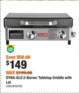 Home Depot DYNA-GLO 2-Burner Tabletop Griddle with Lid offer
