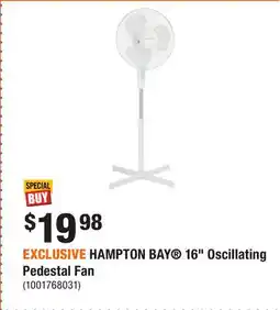 Home Depot EXCLUSIVE HAMPTON BAY 16 Oscillating Pedestal Fan offer