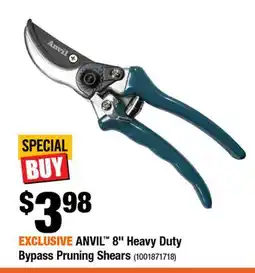 Home Depot Anvil 8 heavy duty bypass pruning shears offer