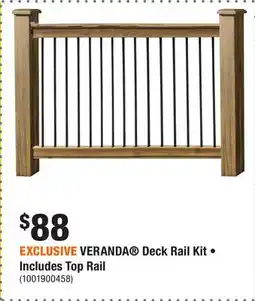 Home Depot EXCLUSIVE VERANDA Deck Rail Kit • Includes Top Rail offer