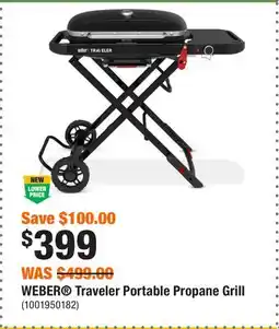 Home Depot WEBER Traveler Portable Propane Grill offer