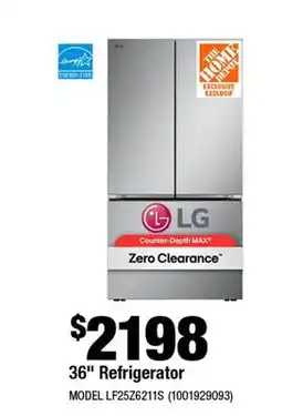 Home Depot 36 Refrigerator offer