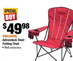 Home Depot Adirondack steel folding chair red offer