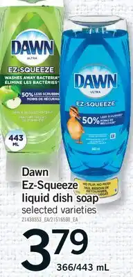 Fortinos DAWN EZ-SQUEEZE LIQUID DISH SOAP, 366/443 mL offer