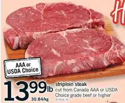 Fortinos STRIPLOIN STEAK offer