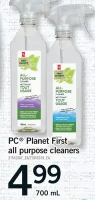 Fortinos PC PLANET FIRST ALL PURPOSE CLEANERS offer