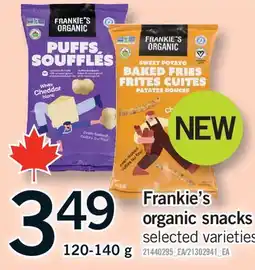 Fortinos FRANKIE'S ORGANIC SNACKS offer