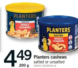 Fortinos PLANTERS CASHEWS offer