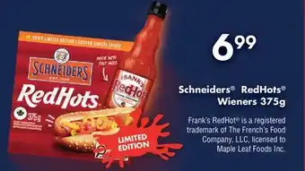 Fortinos SCHNEIDERS REDHOT WIENERS offer