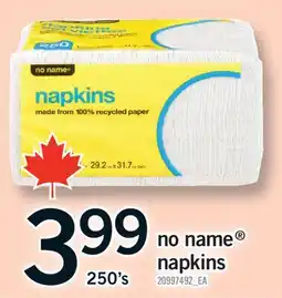 Fortinos NO NAME NAPKINS, 250's offer