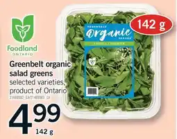 Fortinos GREENBELT ORGANIC SALAD GREENS offer