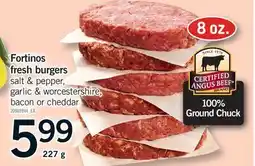 Fortinos FORTINOS FRESH BURGERS offer