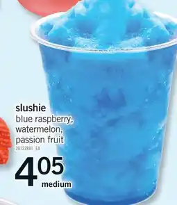Fortinos SLUSHIE BLUE RASPBERRY, WATERMELON, PASSION FRUIT offer