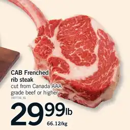 Fortinos CAB FRENCHED RIB STEAK offer