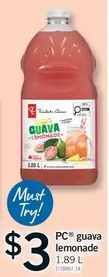 Fortinos PC GUAVA LEMONADE offer