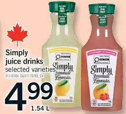 Fortinos SIMPLY JUICE DRINKS offer
