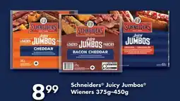 Fortinos SCHNEIDERS JUICY JUMBOS WIENERS, 375g-450g offer
