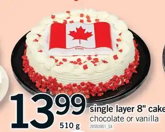 Fortinos SINGLE LAYER 8 CAKE offer