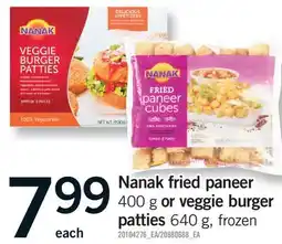 Fortinos NANAK FRIED PANEER, 400 G OR VEGGIE BURGER PATTIES, 640 G offer