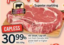 Fortinos RIB STEAK, CAP-OFF offer