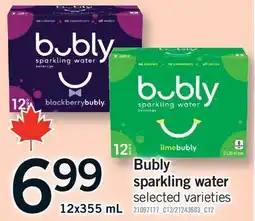 Fortinos BUBLY SPARKLING WATER offer