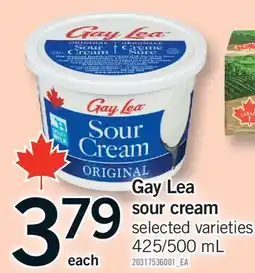 Fortinos GAY LEA SOUR CREAM, 425/500 mL offer