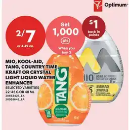 Valu-mart MIO, KOOL-AID, TANG, COUNTRY TIME, KRAFT OR CRYSTAL LIGHT LIQUID WATER ENHANCER, 22-45 G OR 48 ML offer